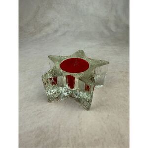 Vintage Avon Star Celestial Candle Holder Glass 90s